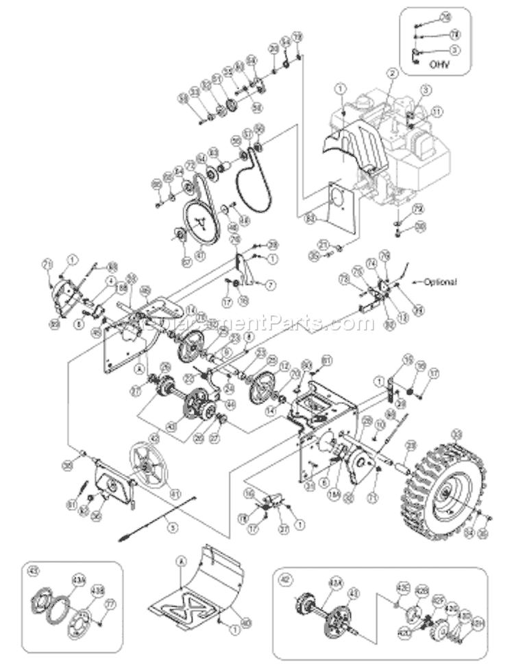 Page C Diagram and Parts List for 31AE5KLG801 2007 Yard Man Snow Blower